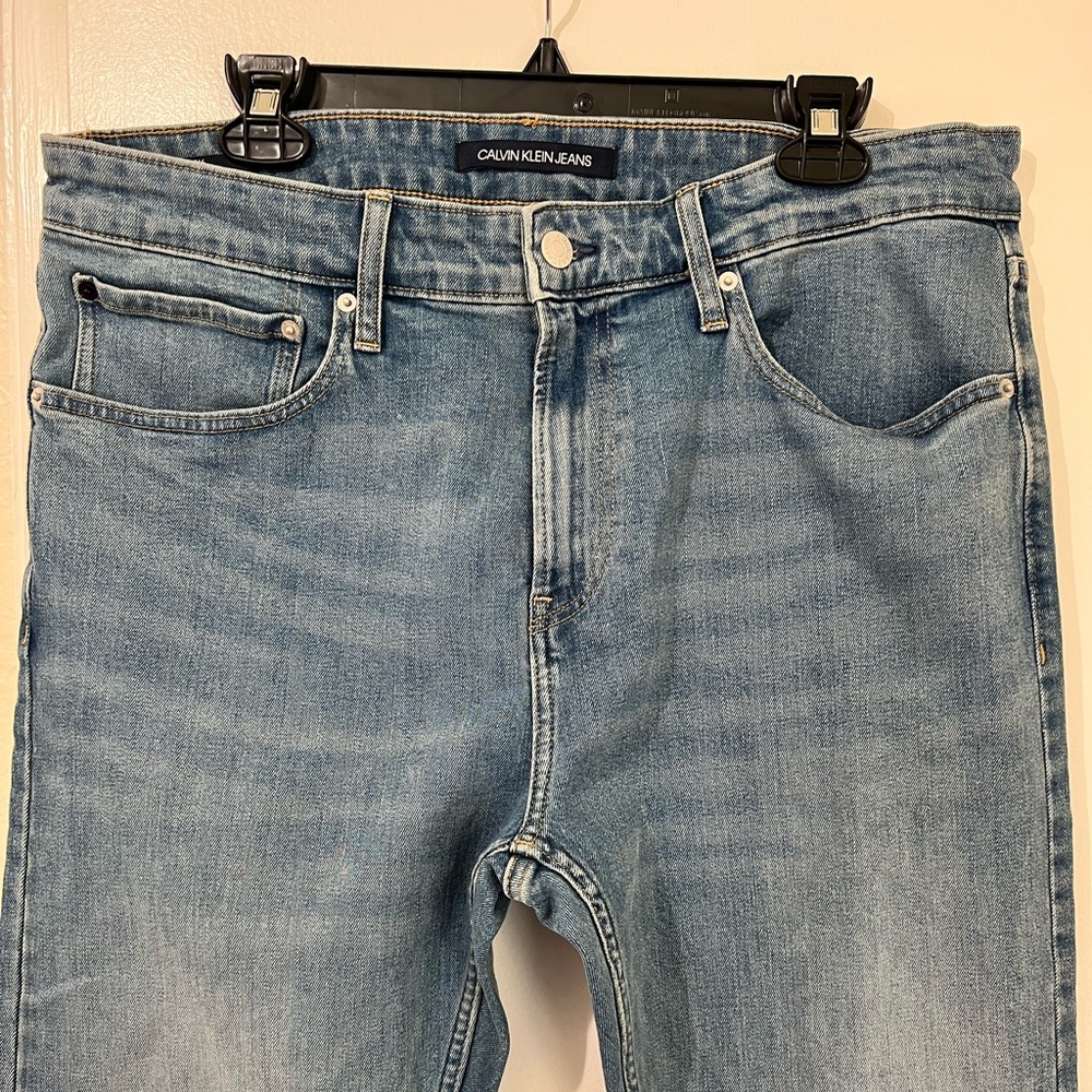 CALVIN KLEIN JEANS MENS BLUE SKINNY STRETCH SIZE 36 X 30